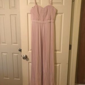 Strapless maxi blush gown